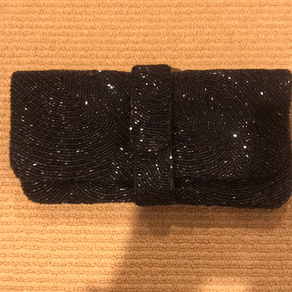 Black sequin clutch